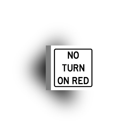 Information Signs 2x2 Tile: No Turn On Red Sign