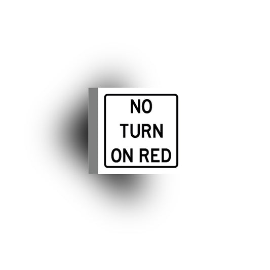 Information Signs 2x2 Tile: No Turn On Red Sign