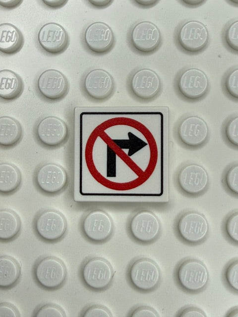 Information Signs 2x2 Tile: No Right Turn