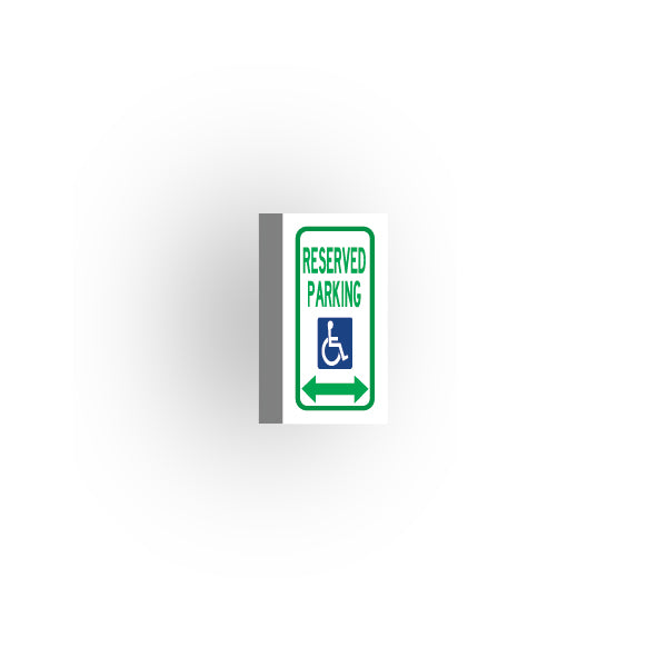 Information Signs 1x2 Tile: Handicapped Reserved Parking with Arrow