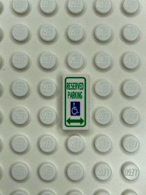 Information Signs 1x2 Tile: Handicapped Reserved Parking with Arrow