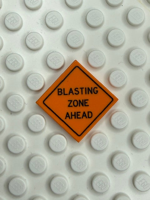 Work Signs 2x2 Tile: Blasting Zone Ahead