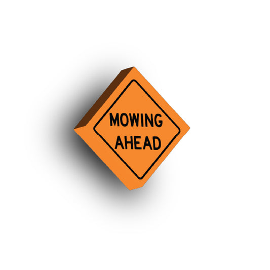 Work Signs 2x2 Tile: Mowing Ahead