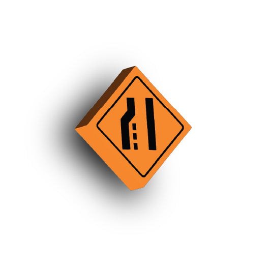 Work Signs 2x2 Tile: Lane Merges Left
