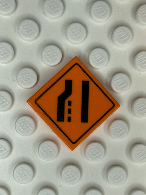 Work Signs 2x2 Tile: Lane Merges Left
