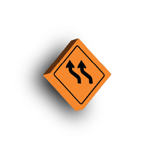 Work Signs 2x2 Tile: Traffic Flow Left