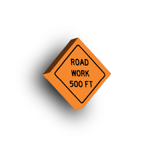 Work Signs 2x2 Tile: Road Work 500 FT