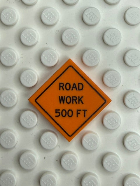 Work Signs 2x2 Tile: Road Work 500 FT
