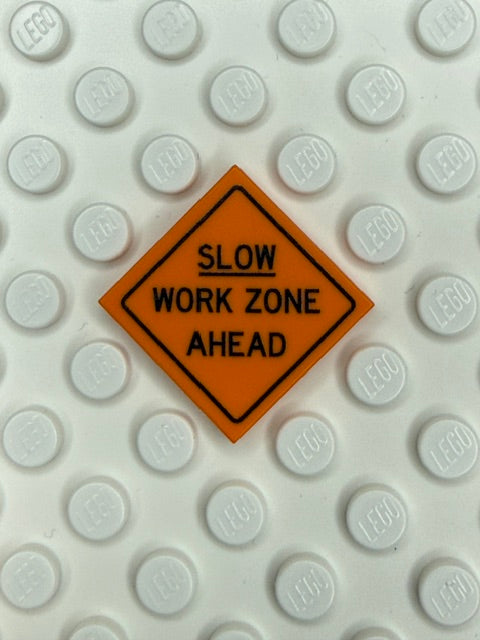 Work Signs 2x2 Tile: Slow Work Zone Ahead