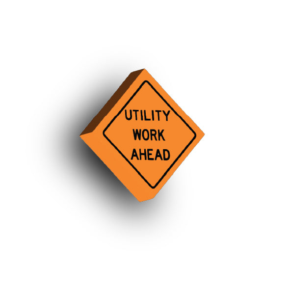 Work Signs 2x2 Tile: Utility Work Ahead