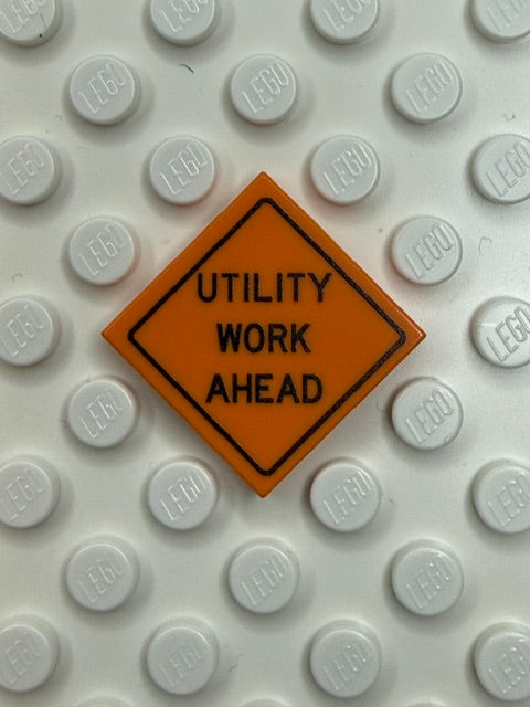 Work Signs 2x2 Tile: Utility Work Ahead