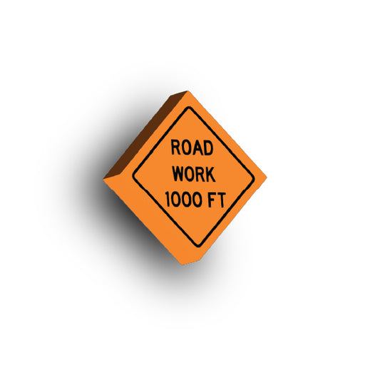 Work Signs 2x2 Tile: Road Work 1000 FT