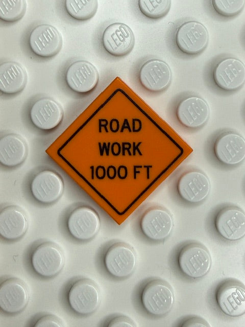 Work Signs 2x2 Tile: Road Work 1000 FT