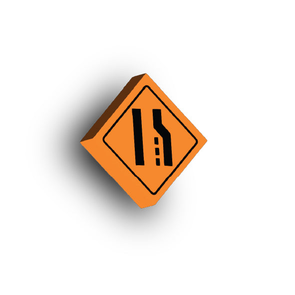 Work Signs 2x2 Tile: Thru Traffic Merge Left