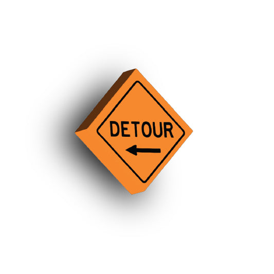 Work Signs 2x2 Tile: Detour Arrow Left