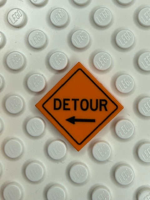 Work Signs 2x2 Tile: Detour Arrow Left