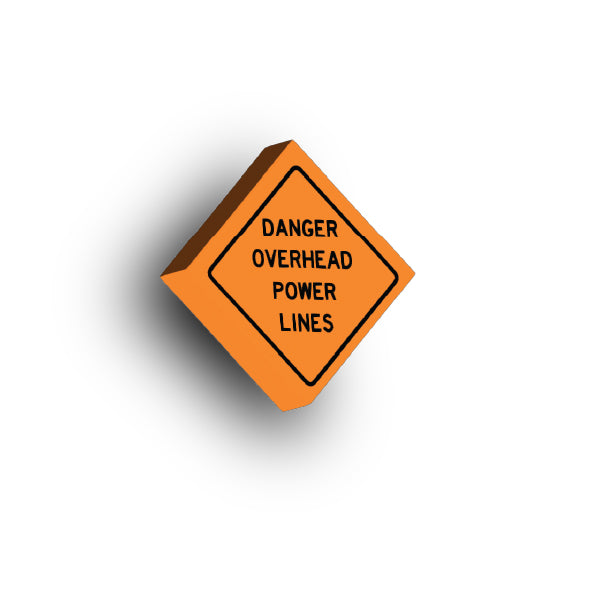 Work Signs 2x2 Tile: Danger Overhead Power Lines