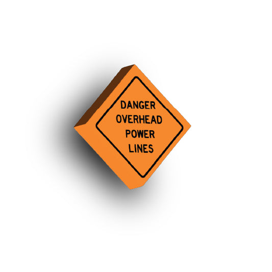 Work Signs 2x2 Tile: Danger Overhead Power Lines