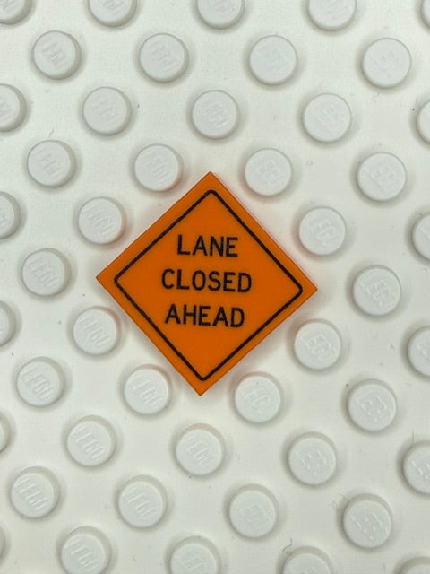Work Signs 2x2 Tile: Lane Closed Ahead