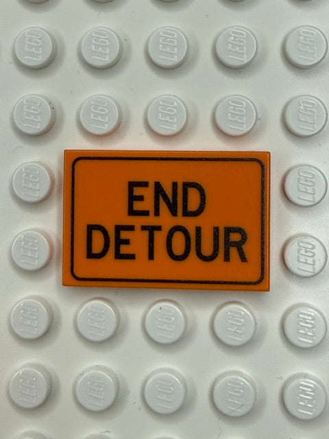Work Signs 2x3 Tile: End Detour