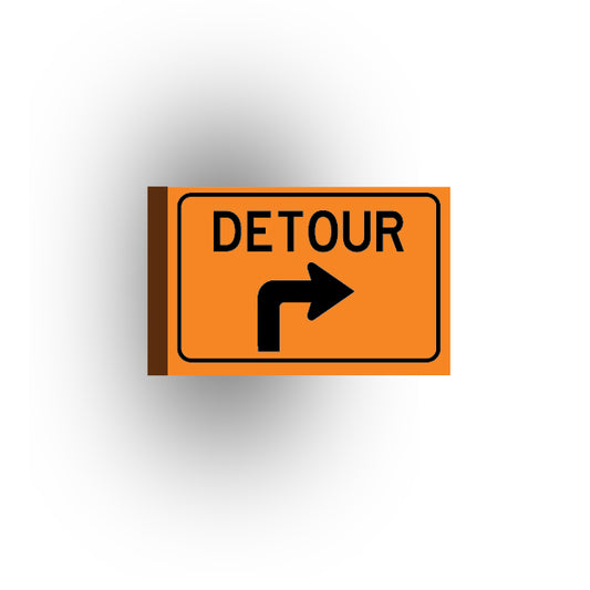 Work Signs 2x3 Tile: Detour  Right Turn Arrow