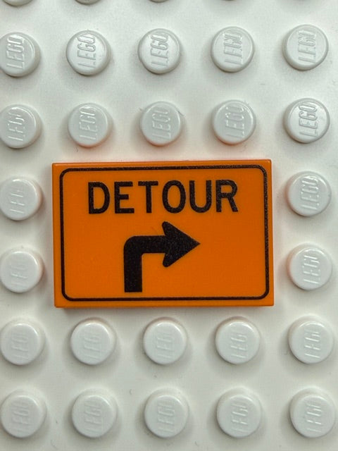 Work Signs 2x3 Tile: Detour  Right Turn Arrow