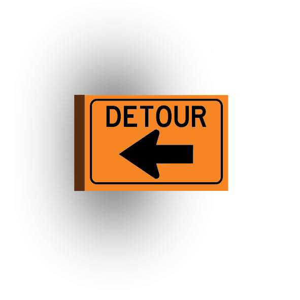Work Signs 2x3 Tile: Detour Left Arrow