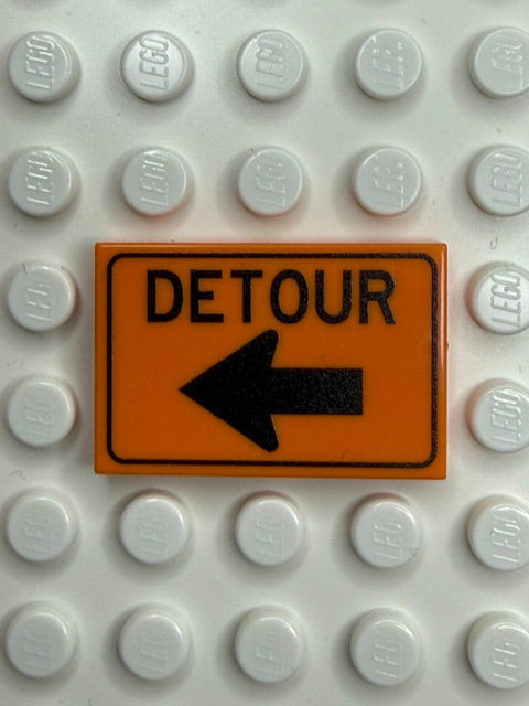 Work Signs 2x3 Tile: Detour Left Arrow