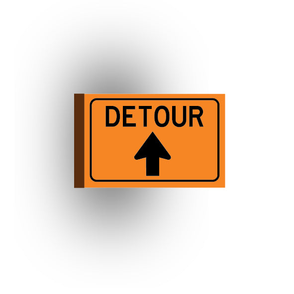 Work Signs 2x3 Tile: Detour Straight Arrow