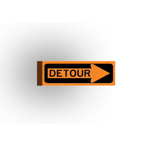 Work Signs 1x3 Tile: Detour Pointing Right
