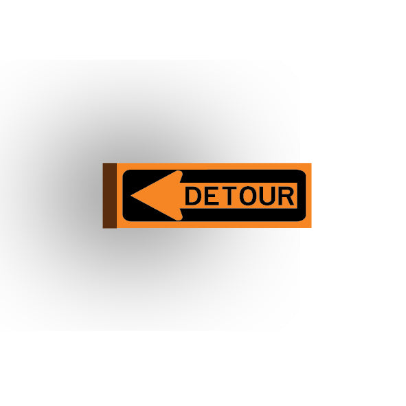 Work Signs 1x3 Tile: Detour Pointing Left