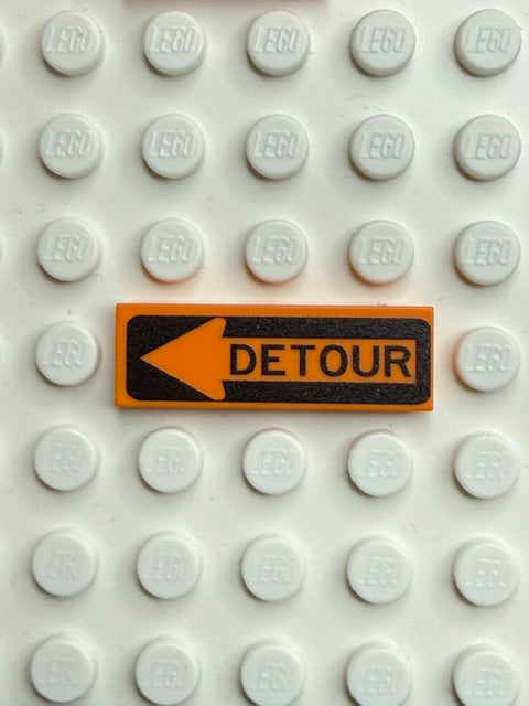Work Signs 1x3 Tile: Detour Pointing Left