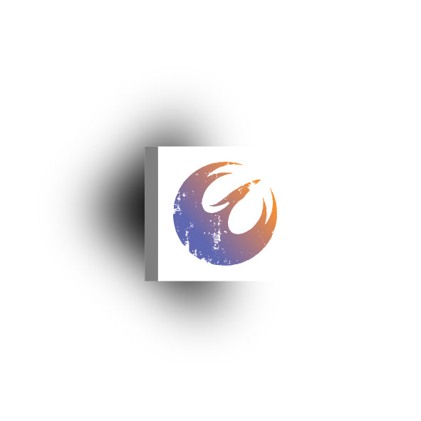 Galaxy Wars Signs and Symbols 2x2 Tile: Rebel Phoenix Dirstressed Color Fade