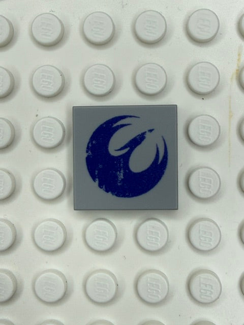 Galaxy Wars Signs and Symbols 2x2 Tile: Rebel Phoenix Dirstressed Purple
