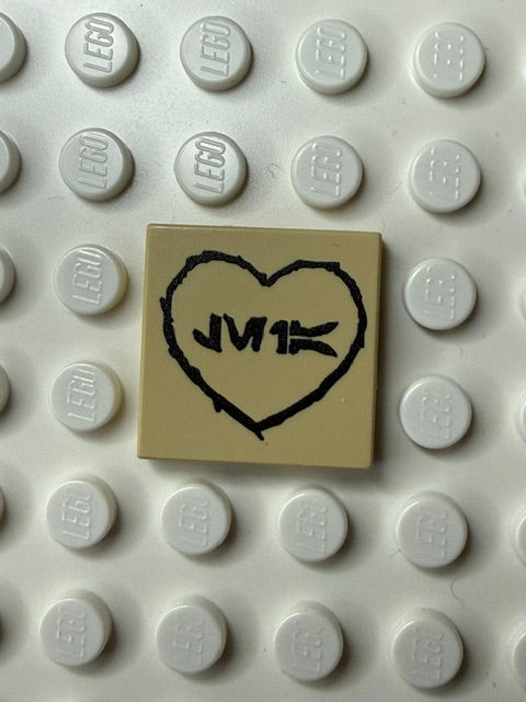 Galaxy Wars Signs and Symbols 2x2 Tile: Leia Heart Pattern