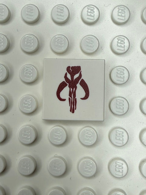 Galaxy Wars Signs and Symbols 2x2 Tile: Mando Dark Red
