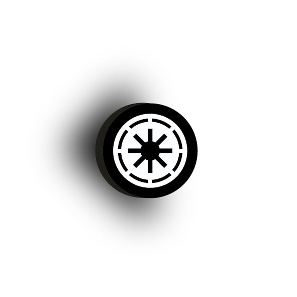 Galaxy Wars Signs and Symbols 2x2 Tile: Galactic Republic Logo White\Black