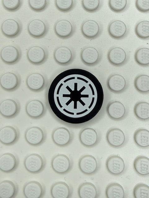 Galaxy Wars Signs and Symbols 2x2 Tile: Galactic Republic Logo White\Black