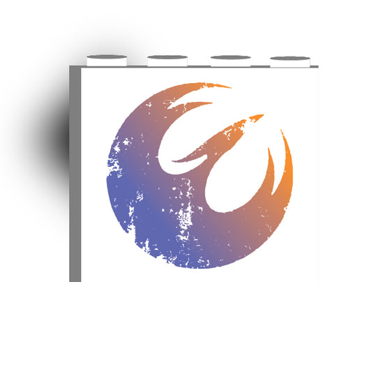 Galaxy Wars Signs and Symbols 1x4x3 Panel: Rebel Phoenix Color Fade\White
