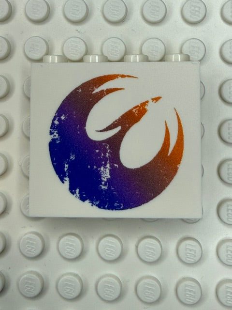 Galaxy Wars Signs and Symbols 1x4x3 Panel: Rebel Phoenix Color Fade\White