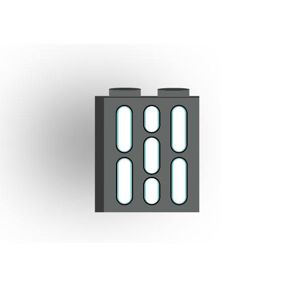 Light Panel 1x2x2 Brick: Dark Bluish Gray 3 Row Panel