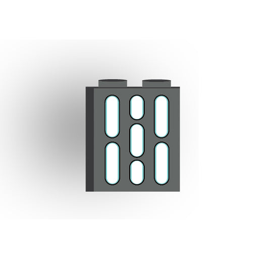 Light Panel 1x2x2 Brick: Dark Bluish Gray 3 Row Panel