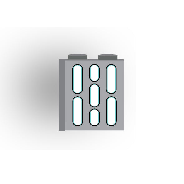 Light Panel 1x2x2 Brick: Light Bluish Gray 3 Row Panel