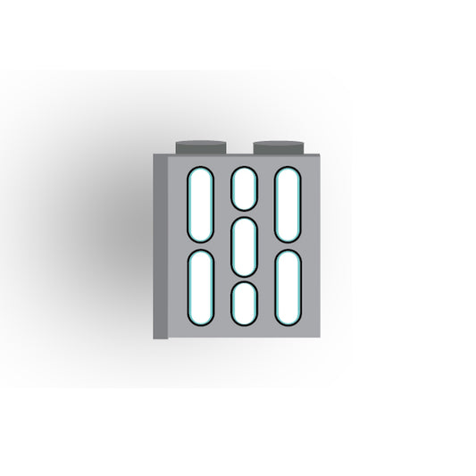Light Panel 1x2x2 Brick: Light Bluish Gray 3 Row Panel