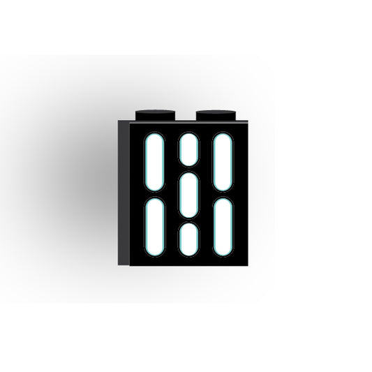 Light Panel 1x2x2 Brick: Black 3 Row Panel
