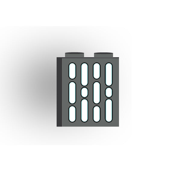Light Panel 1x2x2 Brick: Dark Bluish Gray 4 Row Panel