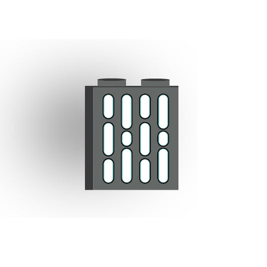 Light Panel 1x2x2 Brick: Dark Bluish Gray 4 Row Panel