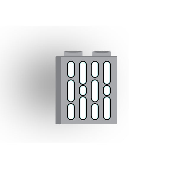 Light Panel 1x2x2 Brick: Light Bluish Gray 4 Row Panel