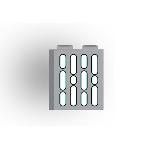 Light Panel 1x2x2 Brick: Light Bluish Gray 4 Row Panel