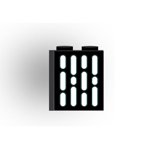Light Panel 1x2x2 Brick: Black 4 Row Panel